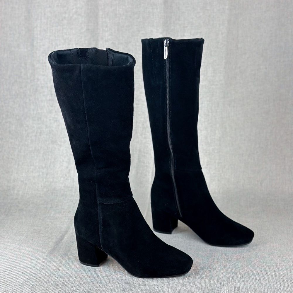 Easy Spirit Tony Heeled Boots in Black Suede Size US 5M